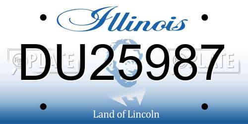 DU25987 Illinois License Plate