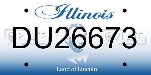 DU26673 Illinois License Plate