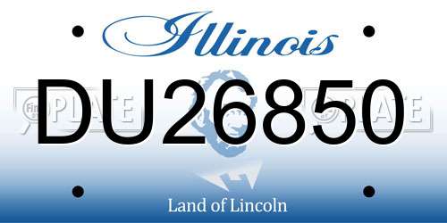 DU26850 Illinois License Plate
