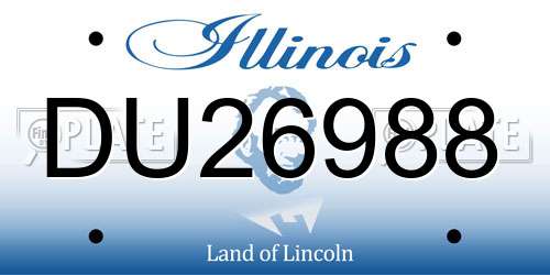 DU26988 Illinois License Plate
