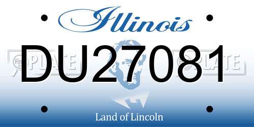DU27081 Illinois License Plate