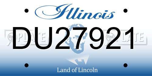 DU27921 Illinois License Plate