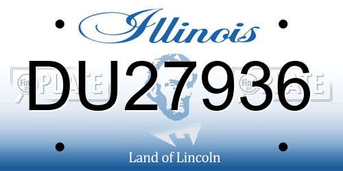 DU27936 Illinois License Plate