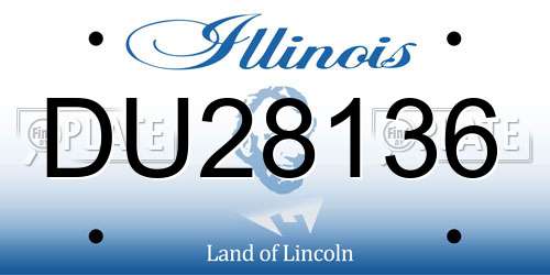 DU28136 Illinois License Plate