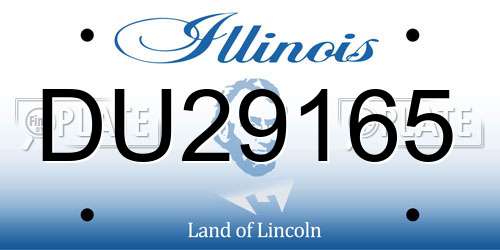 DU29165 Illinois License Plate