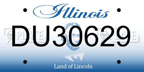 DU30629 Illinois License Plate