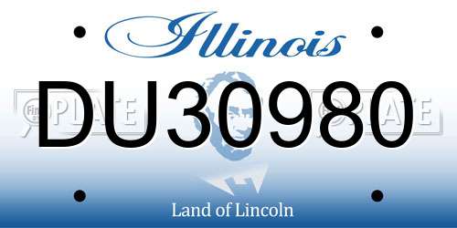 DU30980 Illinois License Plate