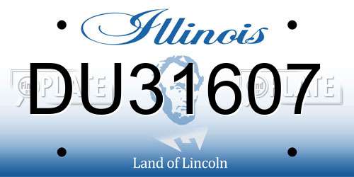 DU31607 Illinois License Plate