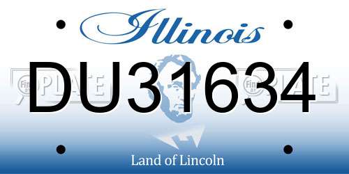 DU31634 Illinois License Plate