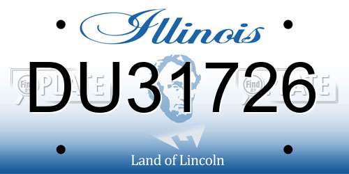 DU31726 Illinois License Plate