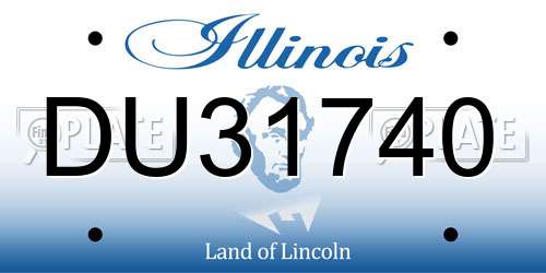 DU31740 Illinois License Plate