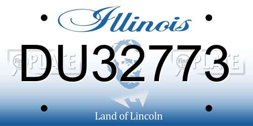 DU32773 Illinois License Plate