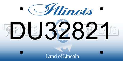 DU32821 Illinois License Plate