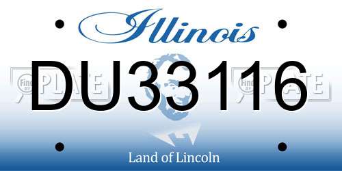 DU33116 Illinois License Plate