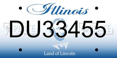 DU33455 Illinois License Plate