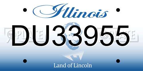 DU33955 Illinois License Plate