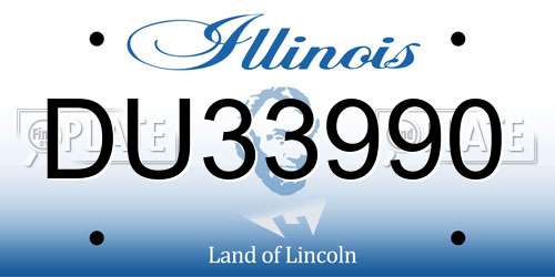 DU33990 Illinois License Plate