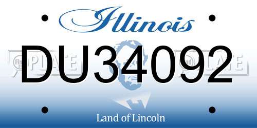 DU34092 Illinois License Plate