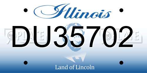 DU35702 Illinois License Plate