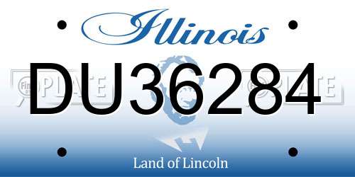 DU36284 Illinois License Plate