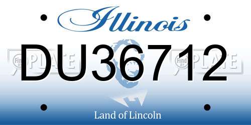 DU36712 Illinois License Plate