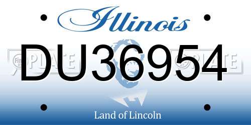 DU36954 Illinois License Plate