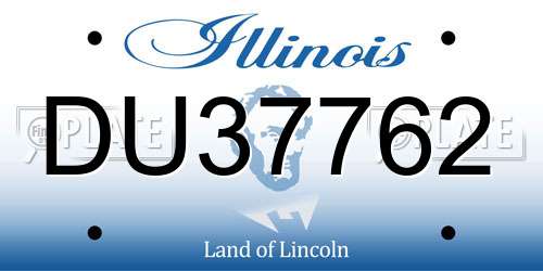 DU37762 Illinois License Plate