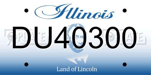 DU40300 Illinois License Plate