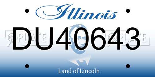 DU40643 Illinois License Plate