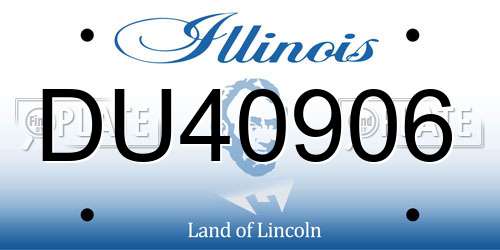 DU40906 Illinois License Plate