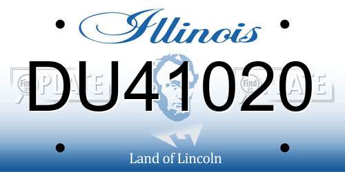 DU41020 Illinois License Plate