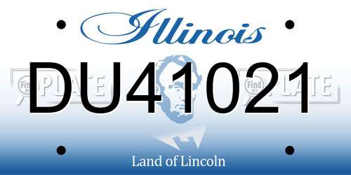 DU41021 Illinois License Plate