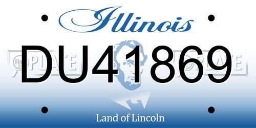 DU41869 Illinois License Plate