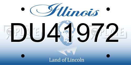 DU41972 Illinois License Plate