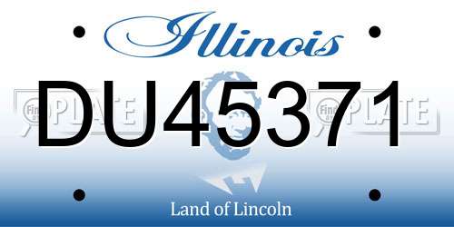 DU45371 Illinois License Plate