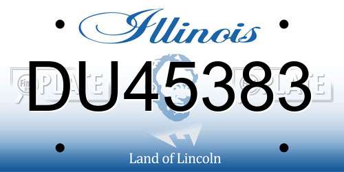 DU45383 Illinois License Plate