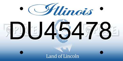 DU45478 Illinois License Plate