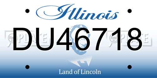 DU46718 Illinois License Plate