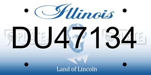 DU47134 Illinois License Plate