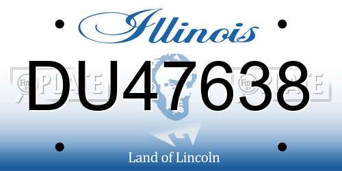 DU47638 Illinois License Plate