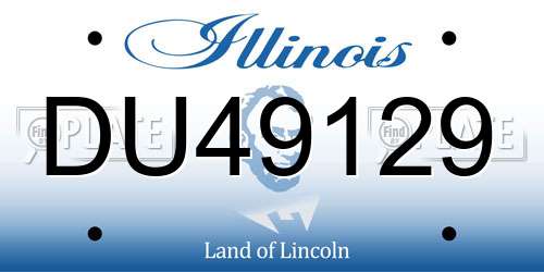 DU49129 Illinois License Plate