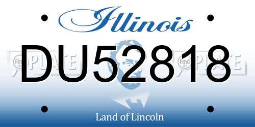 DU52818 Illinois License Plate