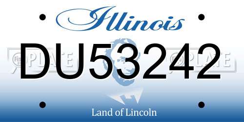 DU53242 Illinois License Plate