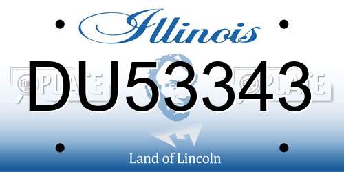DU53343 Illinois License Plate