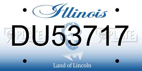 DU53717 Illinois License Plate