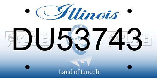 DU53743 Illinois License Plate