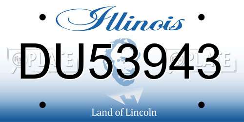 DU53943 Illinois License Plate