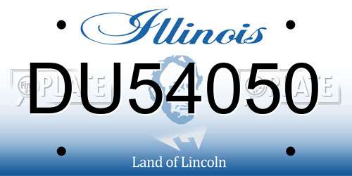 DU54050 Illinois License Plate