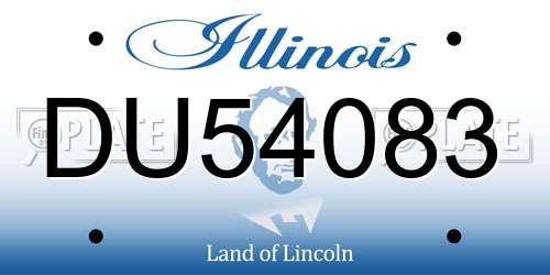 DU54083 Illinois License Plate