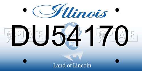 DU54170 Illinois License Plate